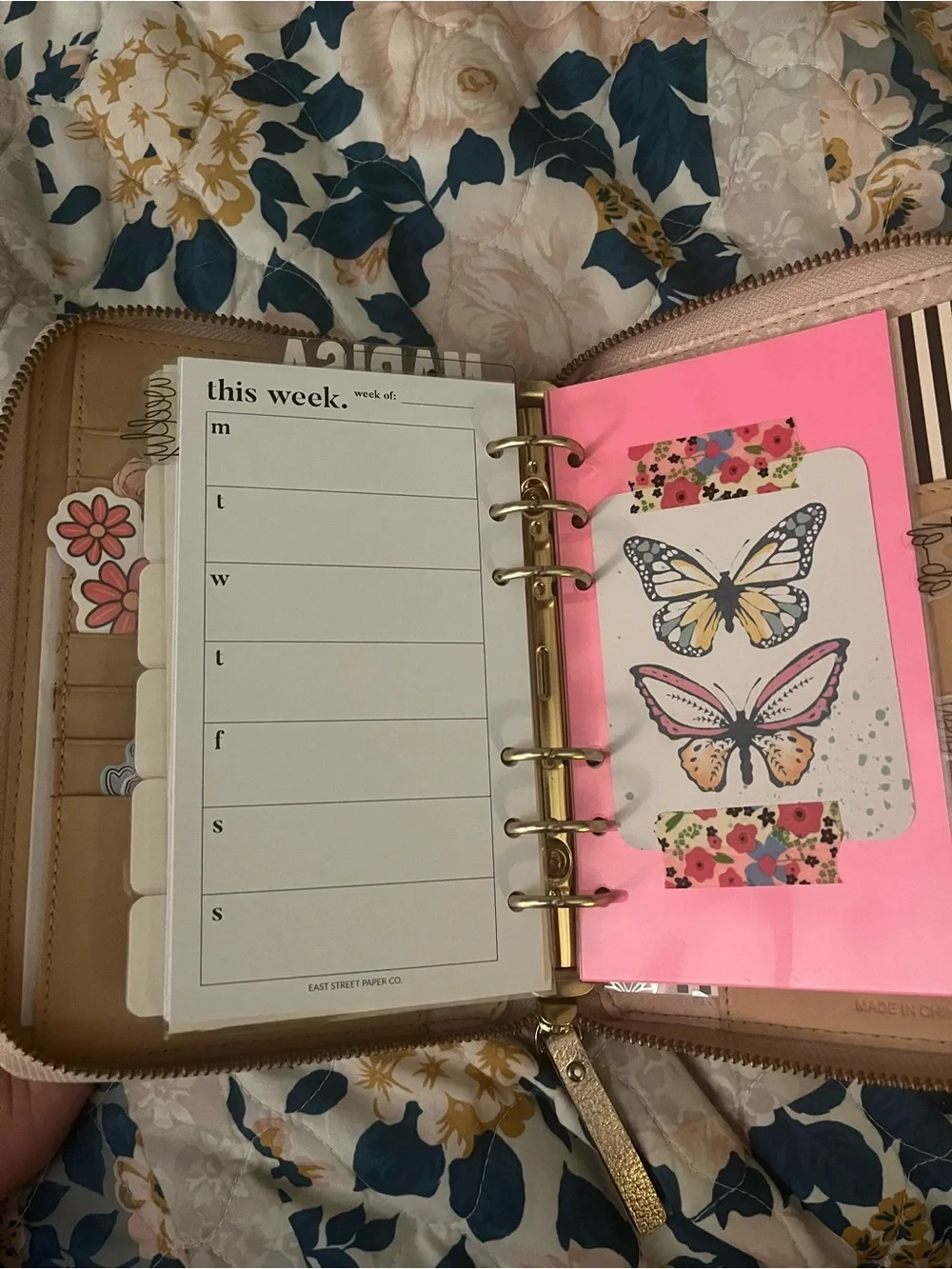 Kate Spade Rosegold zip planner